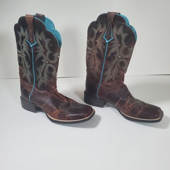 Ariat Women's Boots Size 9B Tombstone Leather Western Cowboy Square Toe 10008017 - Picture 3 of 16
